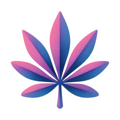 Fototapeta premium PNG Gradient cannabis leaf illustration.