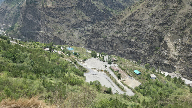 Mountain Road Through Deep Valley