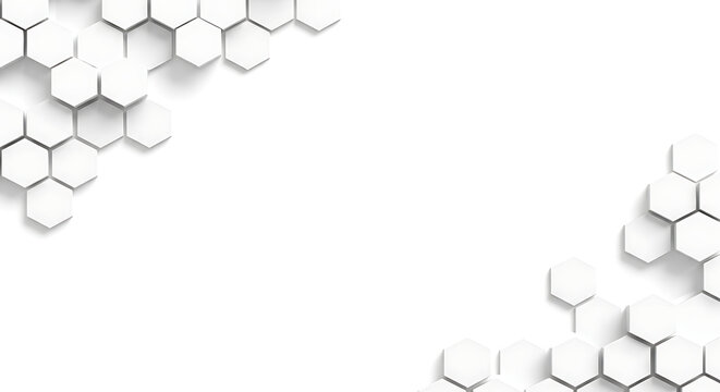 Abstract white hexagonal tile background with soft shadows hexagonal geometry background abstract minimalist structure technology business wallpaper architectural backdrop