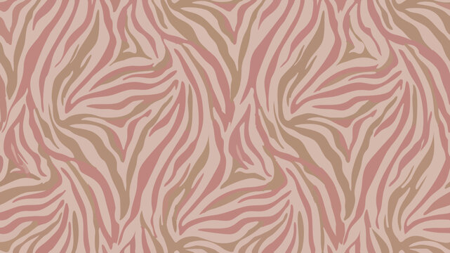 Abstract Zebra Stripe Pattern With Beige And Coral Tones