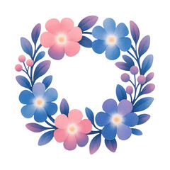 Fototapeta premium PNG Colorful floral wreath illustration.