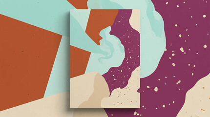 Abstract Geometric Poster Design with Organic Shapes and Earthy Color Palette. © Vuny