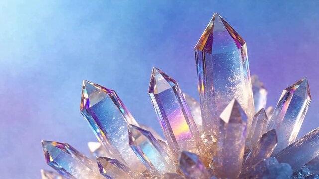 Crystal Quartz Points on Soft Background