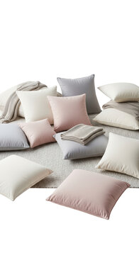 Soft colorful pillows in various sizes.