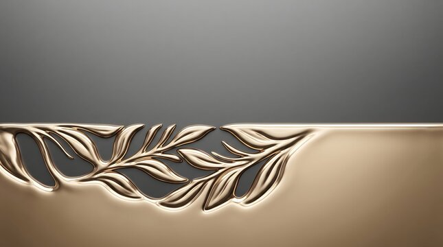 Elite commercial abstract backdrop shot from a top-down macro viewpoint capturing a perfect horizontal division of matte gunmetal gray and mirror-like liquid champagne gold fluid with an elegant organ