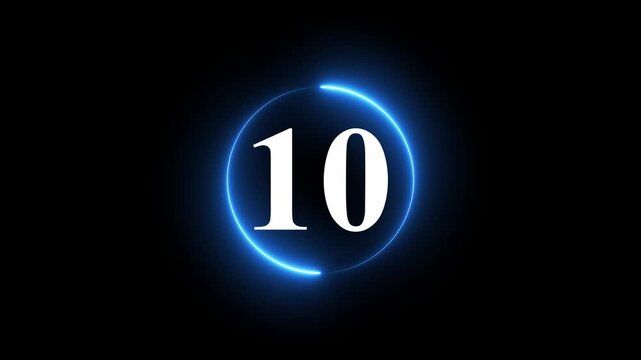 Countdown timer from fifteen to zero with glowing neon circle effect.