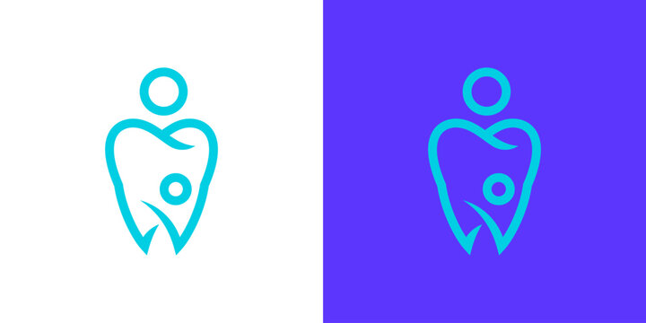 logo design combining people and dental care, design vector icon idea