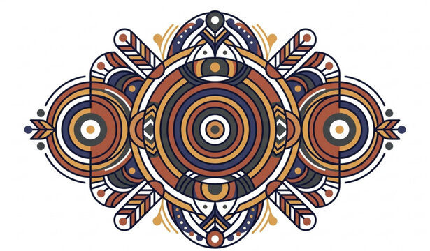 Abstract Kula geometric vector illustration with modern circular ornamental design isolated on white background