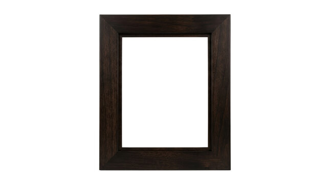 Dark Wooden Picture Frame Isolated.