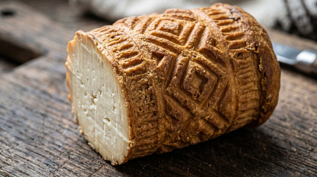 Oscypek, sheep cheese close up