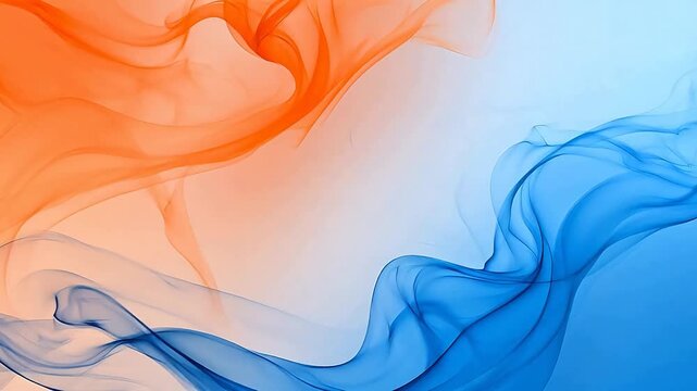 Abstract swirling smoke in orange and blue
