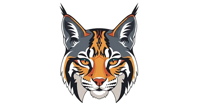 Vintage style illustration of a tiger head with floral pattern.