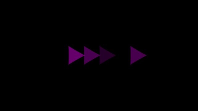 five Neon pink right ward Arrows Stacked on Black Background Animation rightward Arrow Arrow Green Arrow Neon Arrow. righth Arrow Animation with Dynamic Motion for User Interface and Web Design.