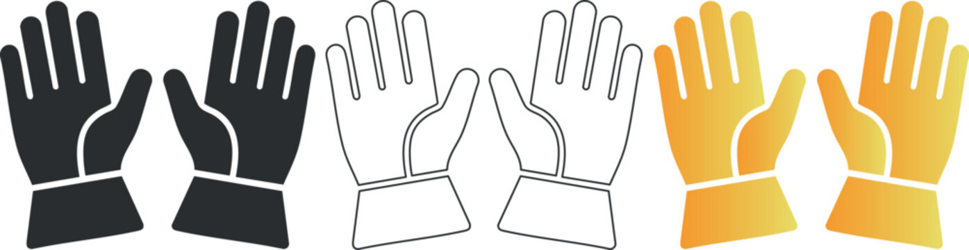 High five hands in silhouette, linear, and gradient styles