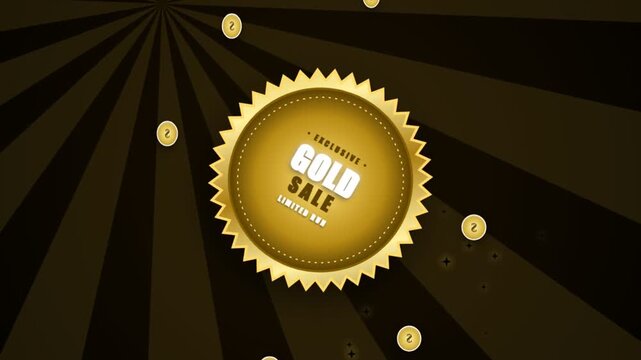 Gold sale discount advertisement logo.