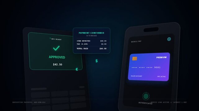Mobile payment terminal with screens.