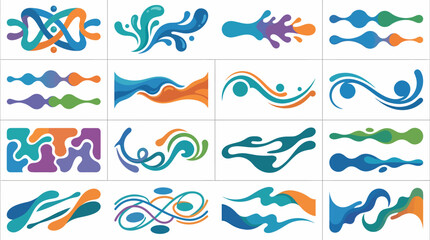 Obraz premium Abstract Water Splash Shapes & Flowing Waves - Vector Graphic Elements