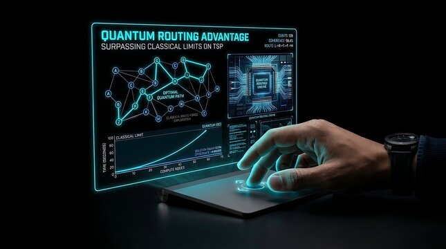 Person working on a quantum computing network routing interface.