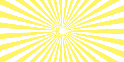 Fototapeta premium Abstract yellow and white sunburst pattern, emanating outward from a bright central point, creating a radiating effect of light and energy.