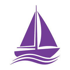 Sailboat on water purple icon symbol © MDFAZLE