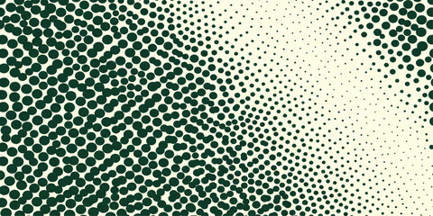 A visually striking abstract background composed of a gradient of green and cream-colored dots, creating a subtle, textured effect with a modern and artistic feel. © MUSCLE