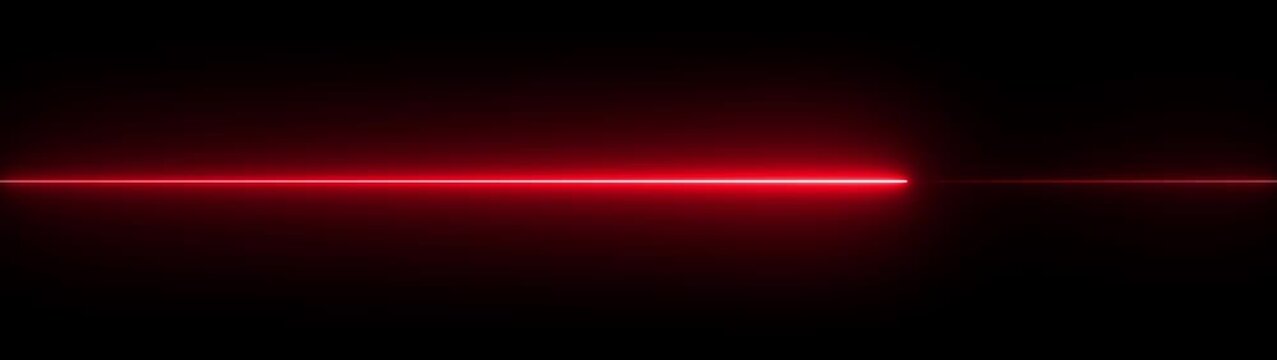 Glowing red neon laser line pulse abstract background, motion energy light, effect