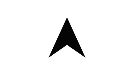 Fototapeta premium A black triangle pointing upwards symbol.
