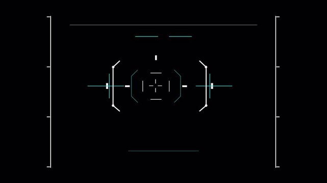 Futuristic Heads Up Display Digital Interface Targeting System Animation.
