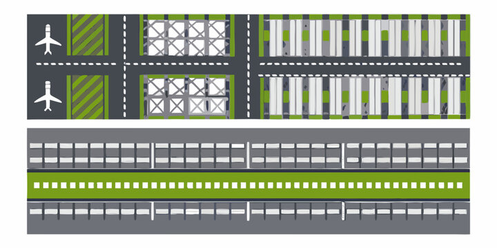 Running track illustration with lane markings and pedestrian crossing