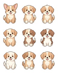 Fototapeta premium set of dogs
