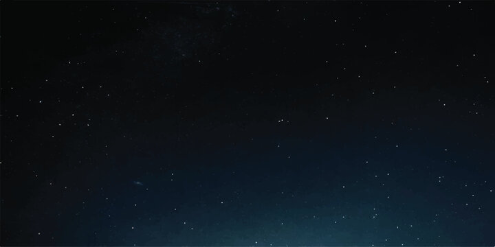 Midnight Blue Cosmic Background. Sparse Star Field Over Deep Gradient Night Sky. Clean Celestial Space Backdrop