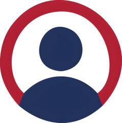 Obraz premium A simple graphic illustration of a person icon in a circle