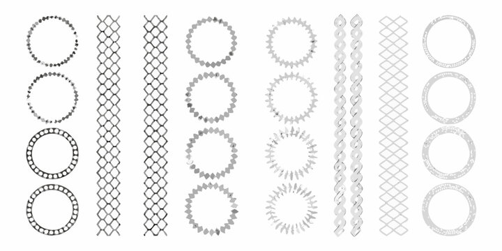 Circular border designs a collection of vector patterns on white background