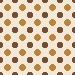 Autumn Polka Dot Seamless Pattern in Camel and Brown  © Shizuki