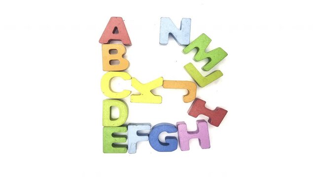 The alphabet makes the letter B wooden letters 