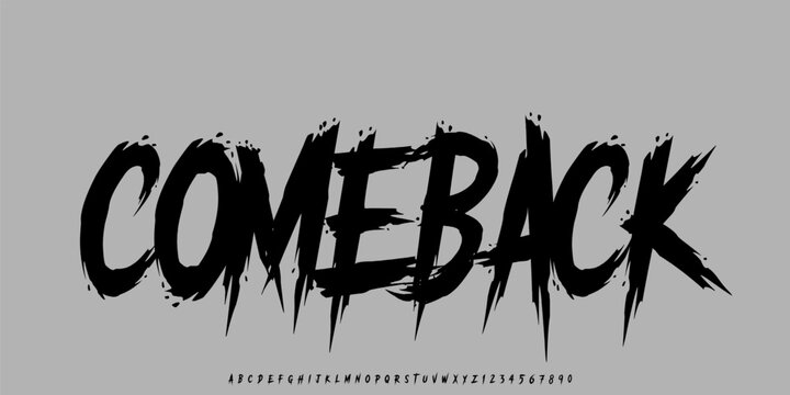 Comeback font expressive liquid paint splatter typeface for edgy graphic design and posters