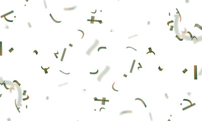 Fototapeta premium Gold and white confetti falling during a celebration against a clean white background