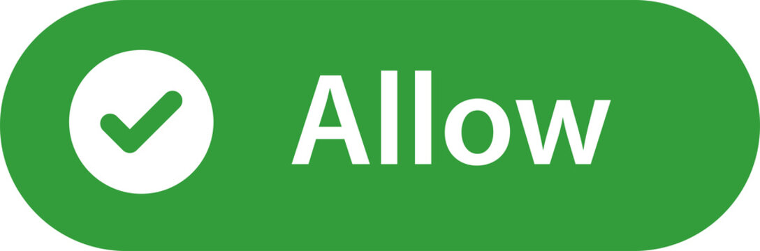 Green allow button with checkmark