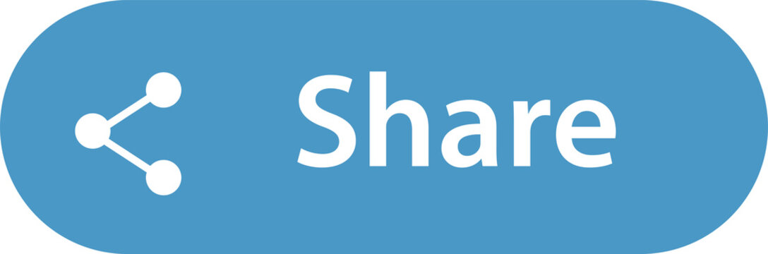 Blue share button icon with white text and symbol