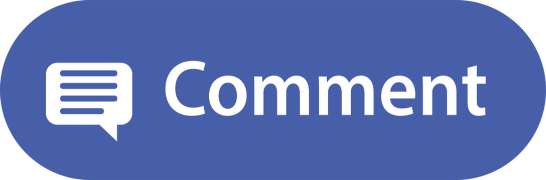 Blue comment button with speech bubble icon