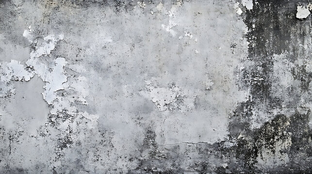 Textured Grungy Concrete Wall Surface with Peeling Paint.