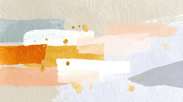 Paper textured pastel color block background with splattered gol
