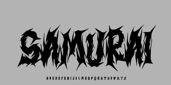 Horror scary movie alphabet font. Typography broken design for halloween logo game fonts and number with strom strike lightning thunderbolt background. vector illustration