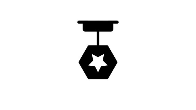 A ceiling-mounted spotlight or stage light icon with a star symbol suggesting a featured spotlight or award highlight function