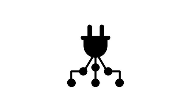 A plug or connector icon with multiple branches suggesting a hub, connection network, or multi-device power distribution