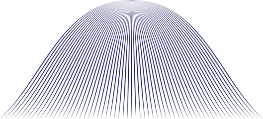Symmetrical blue arched ray lines vector illustration for futuristic sunburst and circular perspective. © Design with AMIN