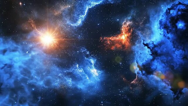 Cosmic nebulae vibrant colors and celestial bodies in deep space