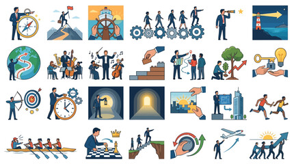 Fototapeta premium Business people working together efficiently.