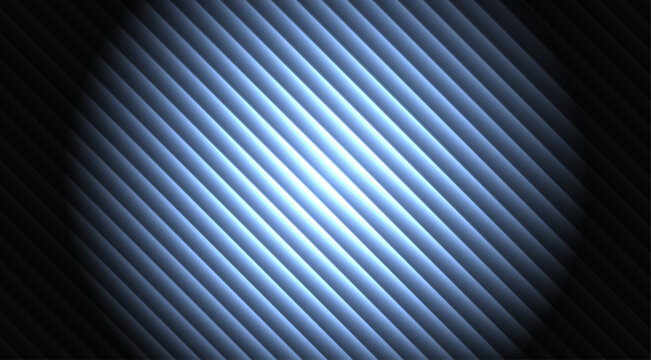 Abstract background, with diagonal stripes, vibrant green light, gradient, and a, central spotlight effect, on dark parallel lines