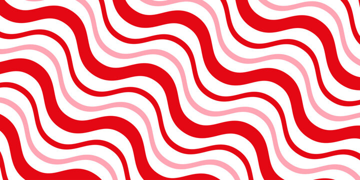 Candy cane Christmas background, peppermint diagonal stripes print seamless pattern